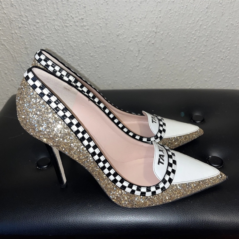 Kate Spade Gold Glitter Limited Edition Taxi Heels - Picture 2 of 13